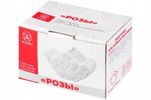 Сервировочная подставка для чая 12*9*8 см 300 мл "Чайник" с рисунком "Розы"