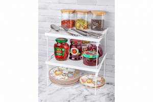 Подставка "Лофт" белая на металлических ножках 29x25,8x17,5 см (модель 600106)
