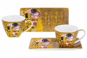 Набор десертных чашек с блюдцами 250 мл "Поцелуй" из NEW BONE CHINA