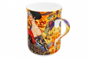 Кружка 350 мл "Дама с веером" из NEW BONE CHINA, размер 10,8x7,5x10,5 см