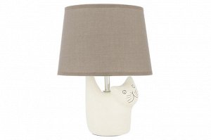 Настольная лампа "Кот" с коричневым овальным абажуром, 23x14x31 см