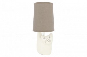 Настольная лампа "Кот" с коричневым овальным абажуром, 23x14x31 см
