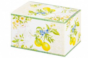 Чайник 1,1 л с подставкой из бамбука "Лимоны", NEW BONE CHINA