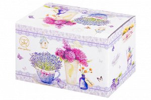 Чайник 1,1 л 'Лаванда' с бамбуковой подставкой, NEW BONE CHINA