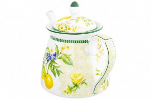 Чайник 1 л с рисунком "Лимоны", NEW BONE CHINA, 23x13x17 см