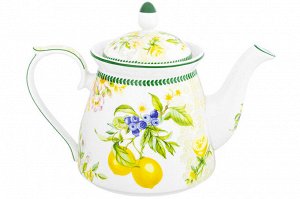Чайник 1 л с рисунком "Лимоны", NEW BONE CHINA, 23x13x17 см