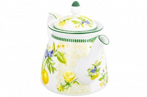 Чайник 1 л с рисунком "Лимоны", NEW BONE CHINA, 23x13x17 см