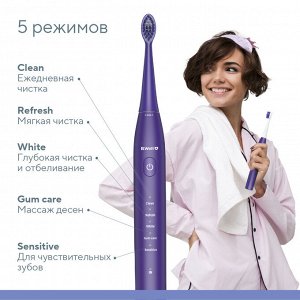 Электрическая зубная щетка B.Well PRO-850 звуковая, фиолетовый