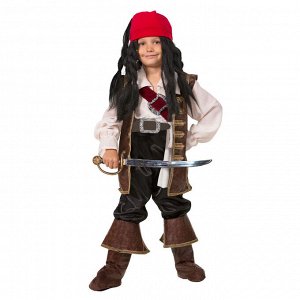 Детский карнавальный костюм «Капитан Джек Воробей», бархат, размер 28, рост 110 см