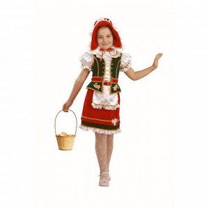 Карнавальный костюм «Красная Шапочка», бархат, размер 28, рост 110 см