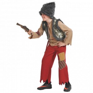 Карнавальный костюм "Разбойник с мушкетом" текстиль, рост 128-134 см  5043-M