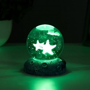 Фигурка светящаяся RISALUX «Морская звезда», LED-ночник, 1 Вт, USB, 6x6x8см