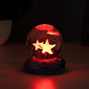 Фигурка светящаяся RISALUX «Морская звезда», LED-ночник, 1 Вт, USB, 6x6x8см