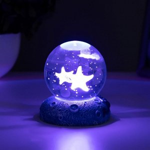 Фигурка светящаяся RISALUX «Морская звезда», LED-ночник, 1 Вт, USB, 6x6x8см