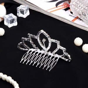 Диадема для волос «Медея», каприз, 8.5x5 см, серебро