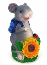 Фигурка-копилка мышь с подсолнухом