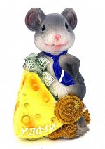 Фигурка-копилка мышь с сыром &quot;удачи&quot;