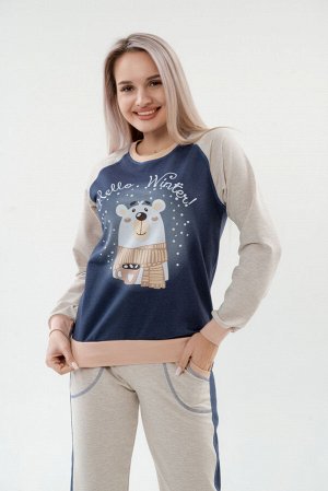 Костюм женский из футера Гамми индиго
