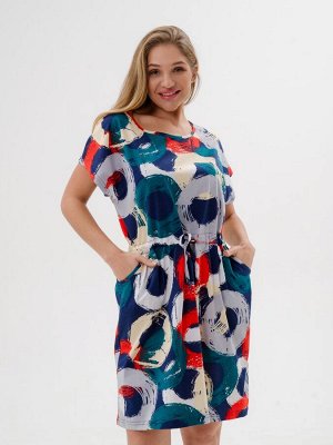 Платье женское домашнее из кулирки Лана круги