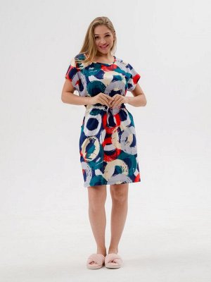 Платье женское домашнее из кулирки Лана круги