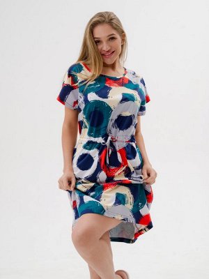 Платье женское домашнее из кулирки Лана круги