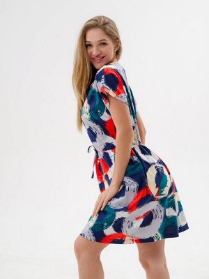 Платье женское домашнее из кулирки Лана круги