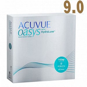 9,0. Acuvue Oasys 1- Day with HYDRALUXE (90 шт). Однодневные линзы