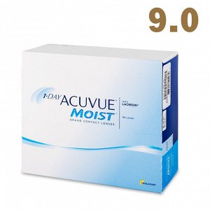 9,0. 1 Day Acuvue  moist (180 шт.)  Однодневные контактные линзы