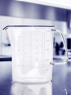 Мерный стакан (кружка мерная), 0,5 л, пластик, прозрачный, Россия