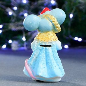 Копилка "Мышка Даша"   фиолетовое-голубое платье