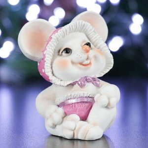 Фигура "Мышка-малышка" белый 6,5х8х9см