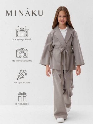 Комплект для девочки (жакет и брюки) MINAKU: PartyDress, серый.