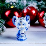 Сувенир &quot;Мышка в танце&quot;, 7,5 см, гжель с золотом
