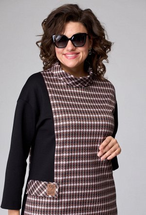 Платье EVA GRANT 7062 чёрно-розовый
