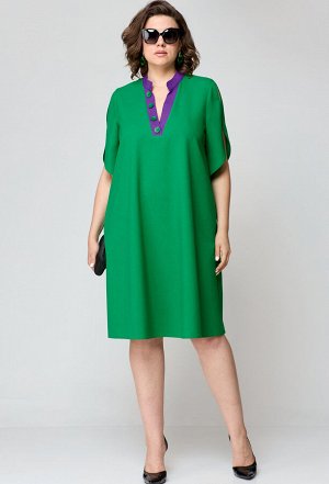 Платье EVA GRANT 7177 зелёно-фиолетовый