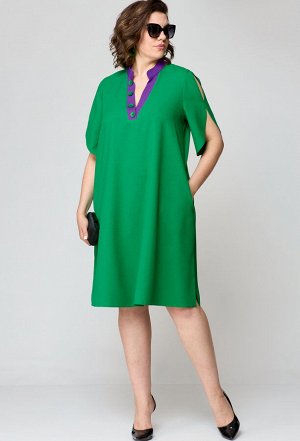 Платье EVA GRANT 7177 зелёно-фиолетовый