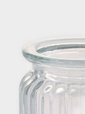 Банка для сыпучих продуктов Доляна «Зайка», 230 мл, с керамической крышкой, стекло, прозрачная