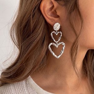 Серьги женские, бижутерия, крупные, массивные