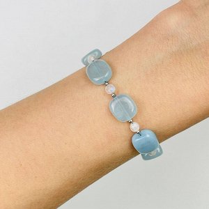 Браслет из Аквамарина и Лунного камня