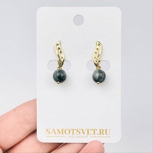 Серьги из камня Соколиный глаз