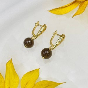 Серьги из камня Раухтопаз