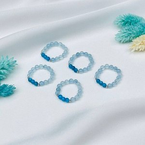 Кольцо на резинке из Аквамарина и Апатита