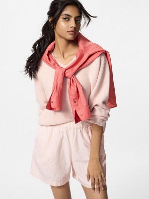 UNIQLO - легкие шорты в полоску из хлопка - 11 PINK