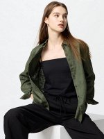 UNIQLO - льняная рубашка премиум-класса - 55 GREEN
