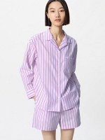 UNIQLO - женская хлопковая пижама с длинным рукавом - 11 PINK