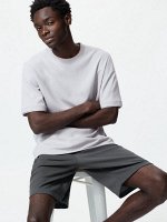 UNIQLO AIRism - хлопковый домашний комплект с короткими рукавами - 03 GRAY