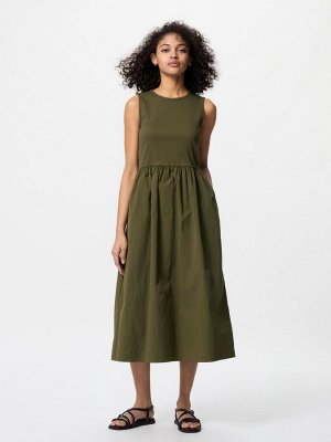 UNIQLO - комбинированное платье без рукавов - 00 WHITE