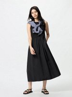 UNIQLO - комбинированное платье без рукавов - 09 BLACK