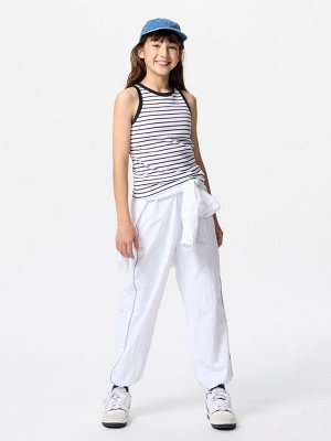 UNIQLO - полосатая майка с чашечками для девочек - 00 WHITE