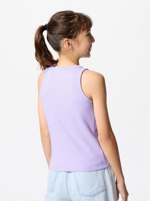 UNIQLO - однотонная майка с чашечками для девочек - 09 BLACK